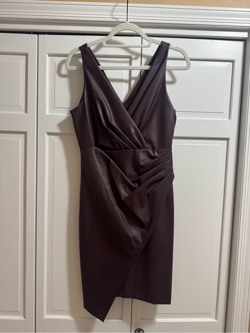 Guess Faux-Leather Mini Dress in Deep Plum NWT